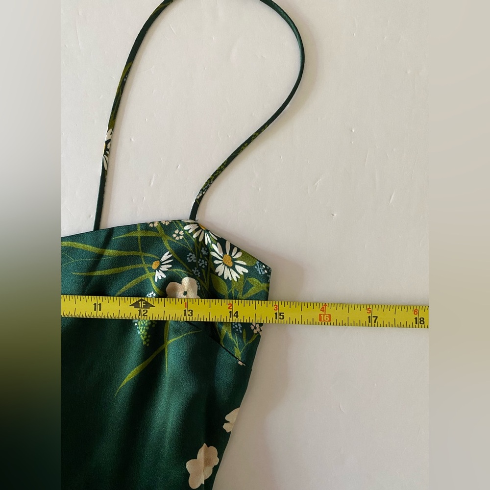 Reformation Frankie Silk Maxi Dress Size 2 Green Floral Sleeveless - Picture 9 of 12